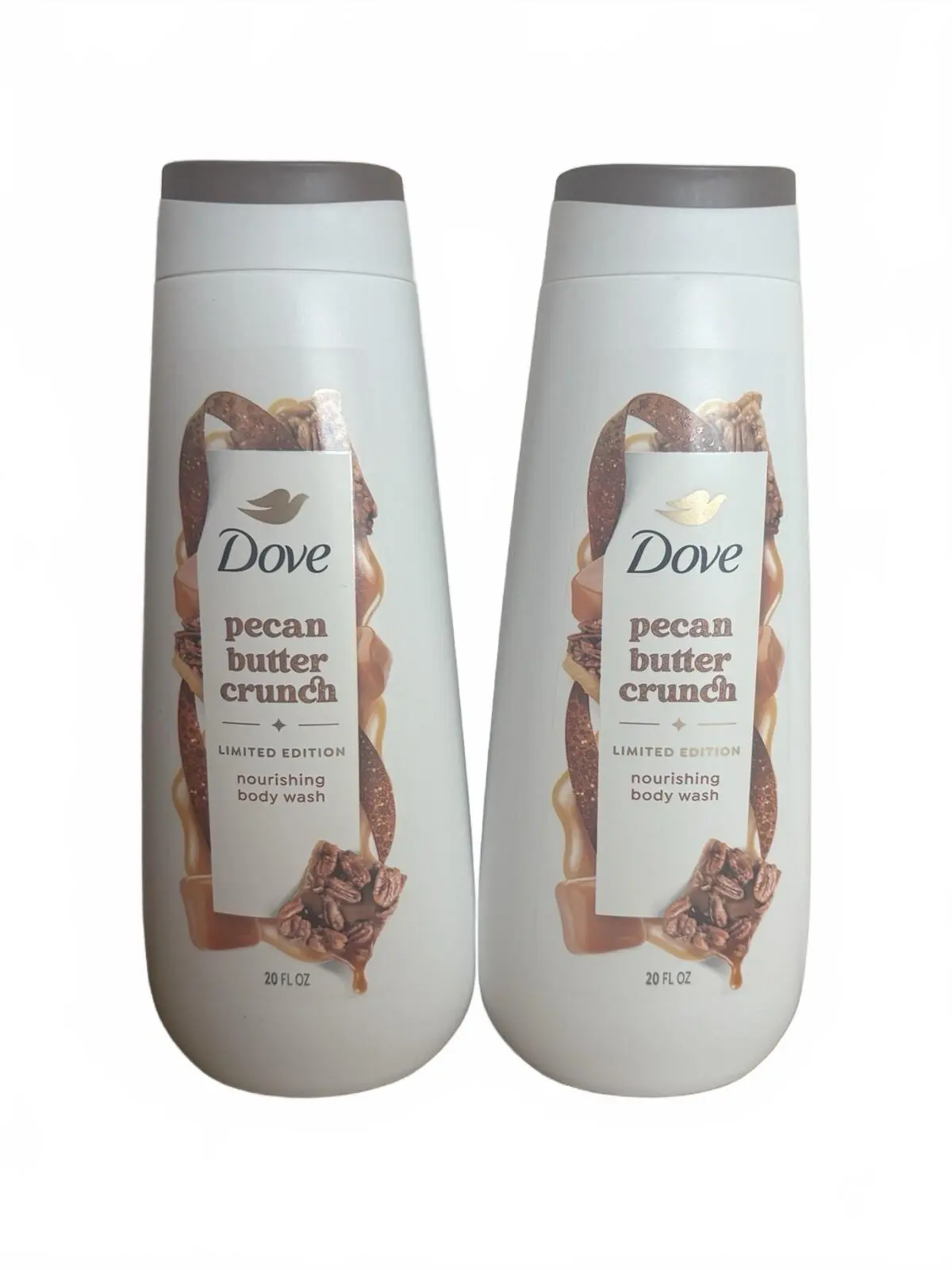 Dove Limited Edition Pecan Butter Crunch Body Wash Set Pack - 2-Pack, 20 fl oz Each, Nourishing Nutty Scent, Beauty & Personal Care Body Care Bath & Shower Product (New)
