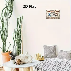 [Aluminum plate signboard]2D Flat, Welcome to The Terrace Bar, Enjoy Good Times with Friends, Ideal for Garden Bar Signage, Home Decor Items, Living Room Wall Art,  Decor, Bar Wall Art