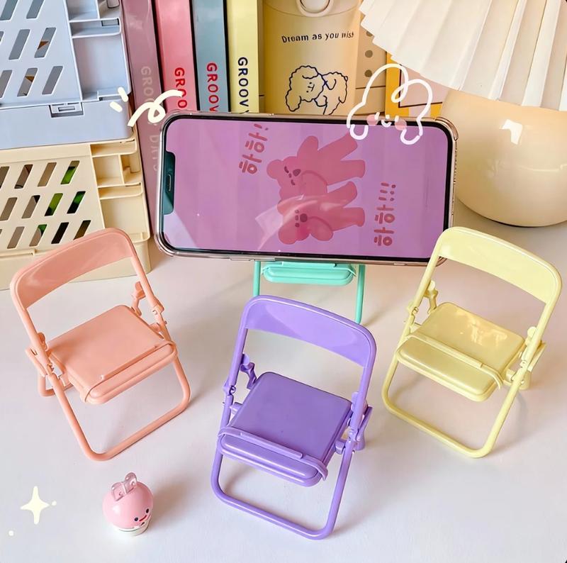 MUNBYN  Foldable Chair Cell Phone Stand-1PCS Desktop Multifunction Mobile Phone Holder Lazy Phone Stand Mount Folding Cellphone