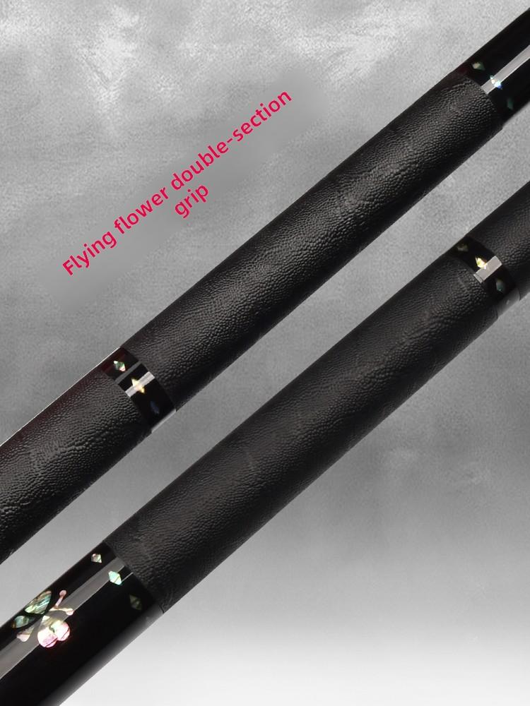 Carbon-Fiber Pool Cue LD Shaft with 1/2 Joint for Spin Control - Heavy-Duty Black Shell Inlaid Leather Grip, Water-Resistant & Splice-Proof Tip (11.8mm) w/ Extension - Professional Billiard Cue Stick