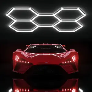 Hexagon Honeycomb Garage Light, LED Combination DIY Light Strips, Suitable for Large Garage Overall Lighting Projects, Chain Store Uniform Decorations, Office Whole-Floor Lighting Renovations, Restaurant Full-Area Lighting, New Property Supporting Garages