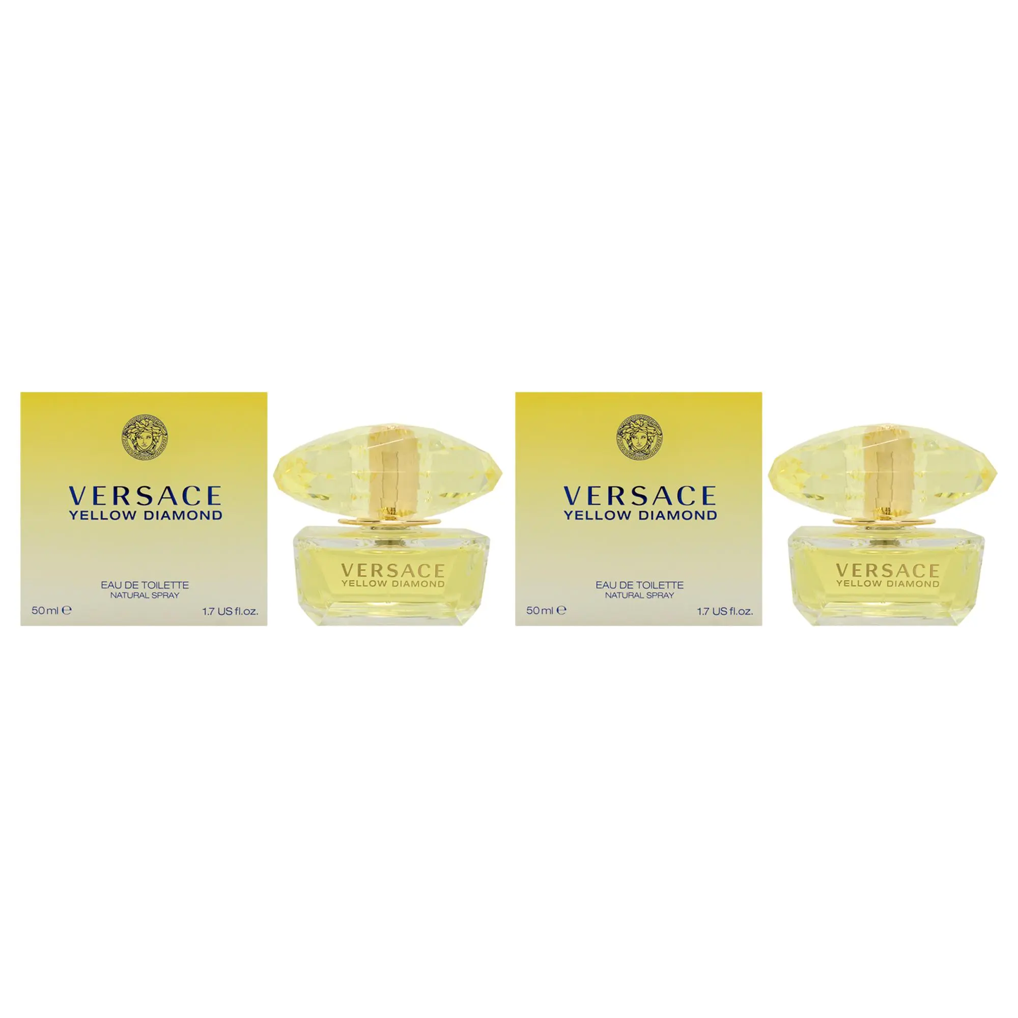VERSACE Yellow Diamond Eau de Toilette for Women, 1.7 fl oz Perfume Spray, 2 Bottle Value Pack (1 to 1.9 fl oz)