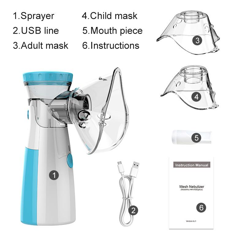 KOMOX Portable Handheld Nebulizer, Mesh Spacer Machine with Accessories for Adult & Kid, Handheld Electric Atomizer for  Home use Travel(Batteries Not Included)