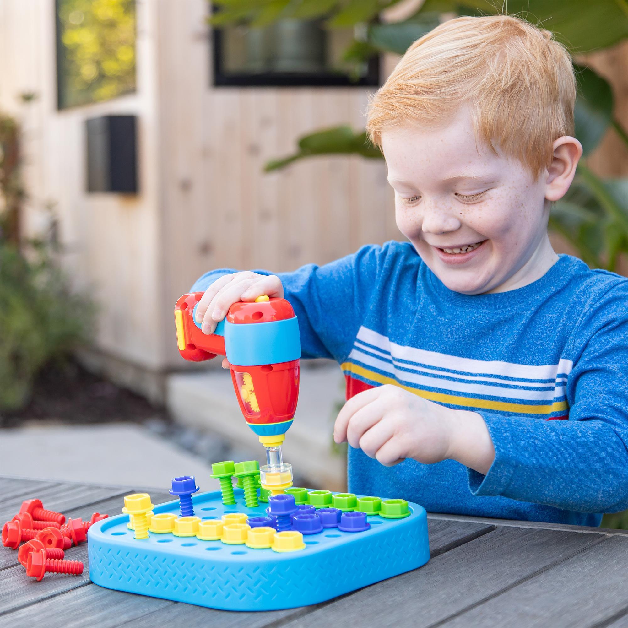 Educational Insights Design & Drill Series Electric Drill Toy - Bolt-It Bucket Brightworks Robot Workshop STEM Toy Gifts for Boys & Girls Ages 3+ - Block Set Educational Insights Design & Drill Series Electric Drill Toy - Bolt-It Bucket Brightworks Robot Workshop STEM Toy Gifts for Boys & Girls Ages 3+ - Block Set