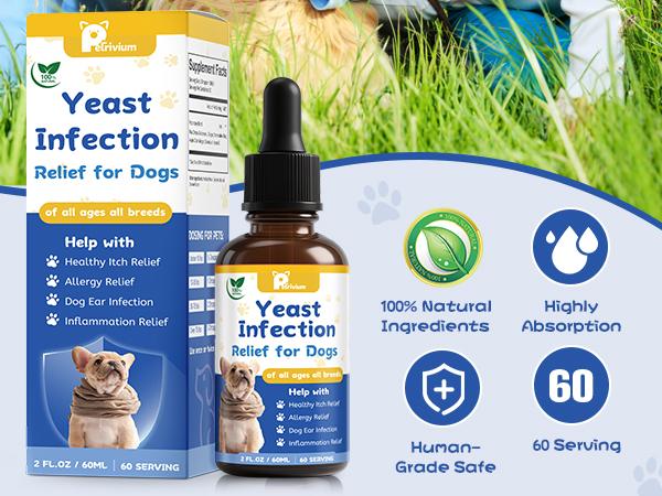 Natural Dog Health Herbal Supplement Drops – Supports Comfort for Yeast-Related Itchy Skin, Ear Discomfort & Paw Itching, Soothes Irritation Linked to Sensitivity