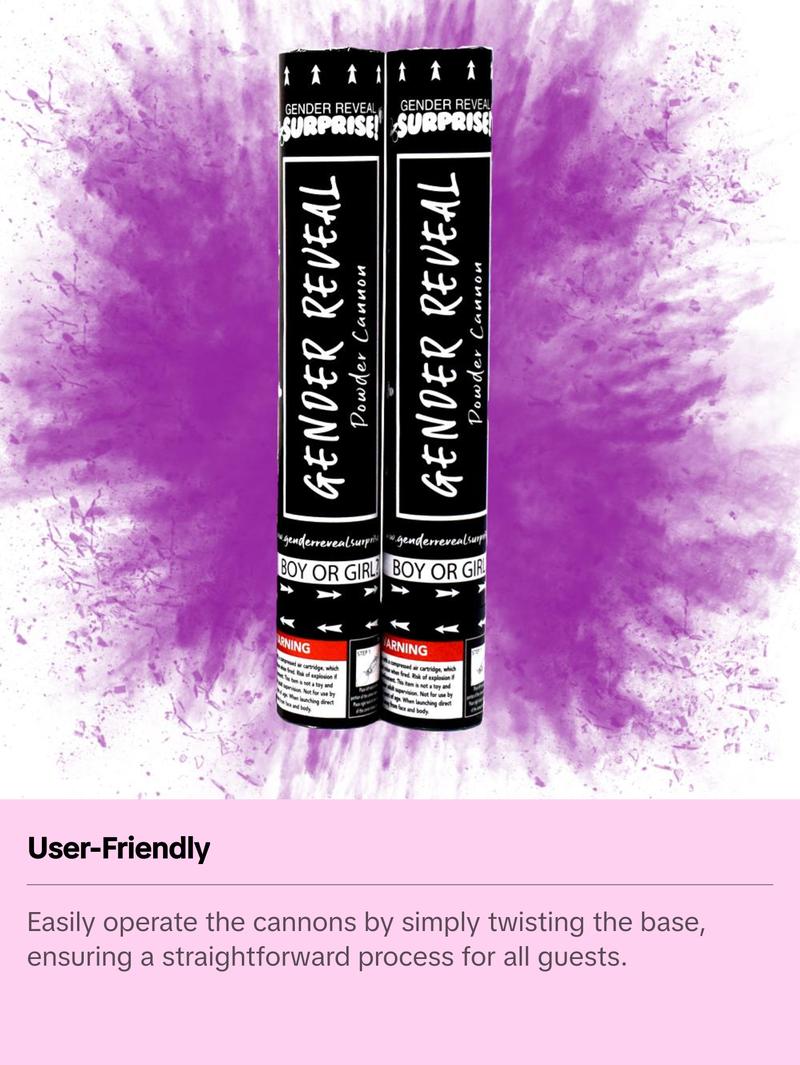 12" Purple Gender Reveal Powder Cannon Kit 12" Purple Gender Reveal Powder Cannon Kit