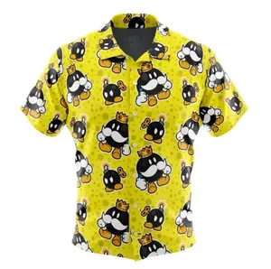 King Bob Omb Mario Bros Anime Hawaiian Shirt | Cool Summer Anime Vibes for Men & Fans