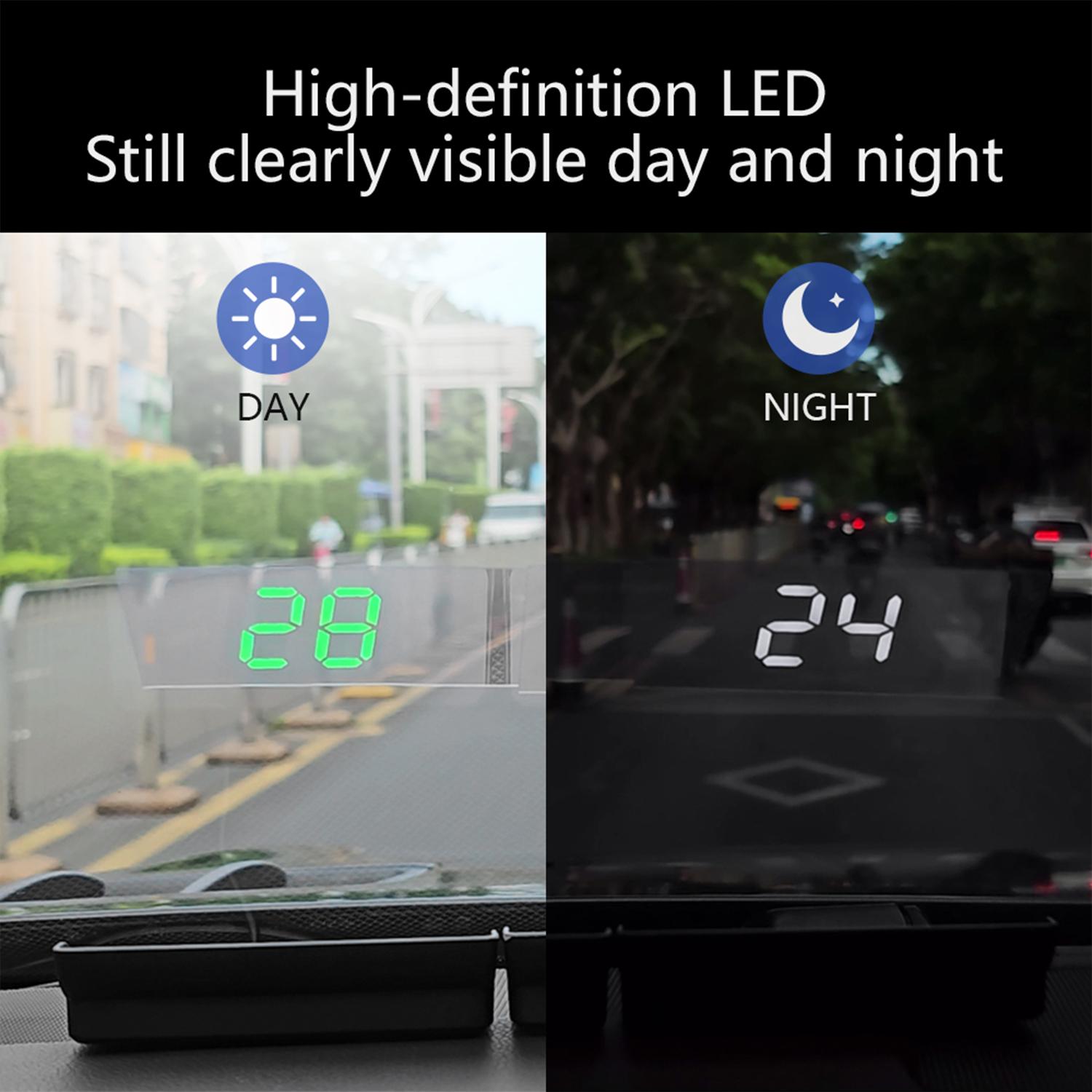 Head-Up Display Projector for Cars, Car HUD, Digital GPS HUD Speedometer, USB Cable Plug and Play, Large Font Display, Car Accessory