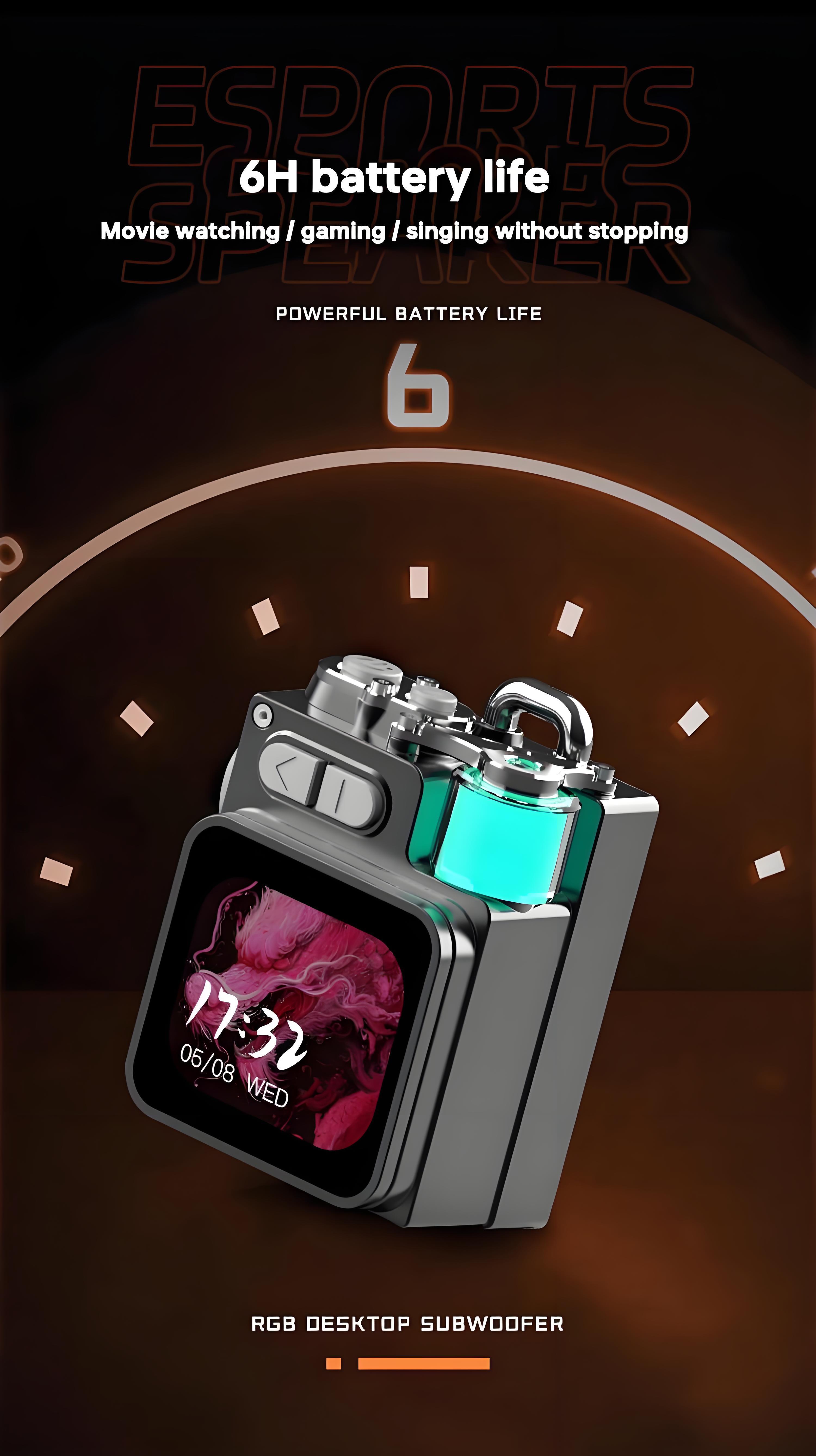 DK08 Smart Touchscreen Bluetooth Speaker: Ultra-Mini Portable Wireless Sound System with FM Radio, Subwoofer, Rechargeable Battery for Home, Office, Outdoor & Smartphone The Perfect Gift for Christmas, Birthday