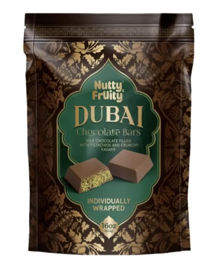 Nutty & Fruity Milk Chocolate Bars with Pistachio, Individually Wrapped, 16 oz, Imported from Turkey