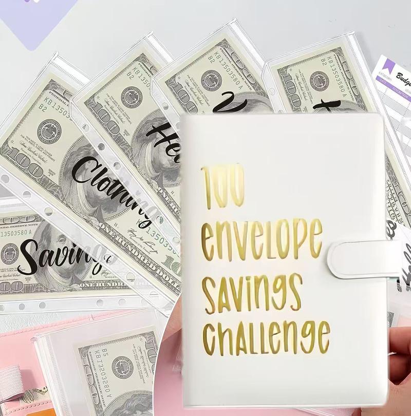 100 Envelopes Money Saving Challenge, Savings Challenges Book with Cash Envelopes, A5 Budget Planner Book to Save $5,050, Easy and Fun Way to Save $5,050