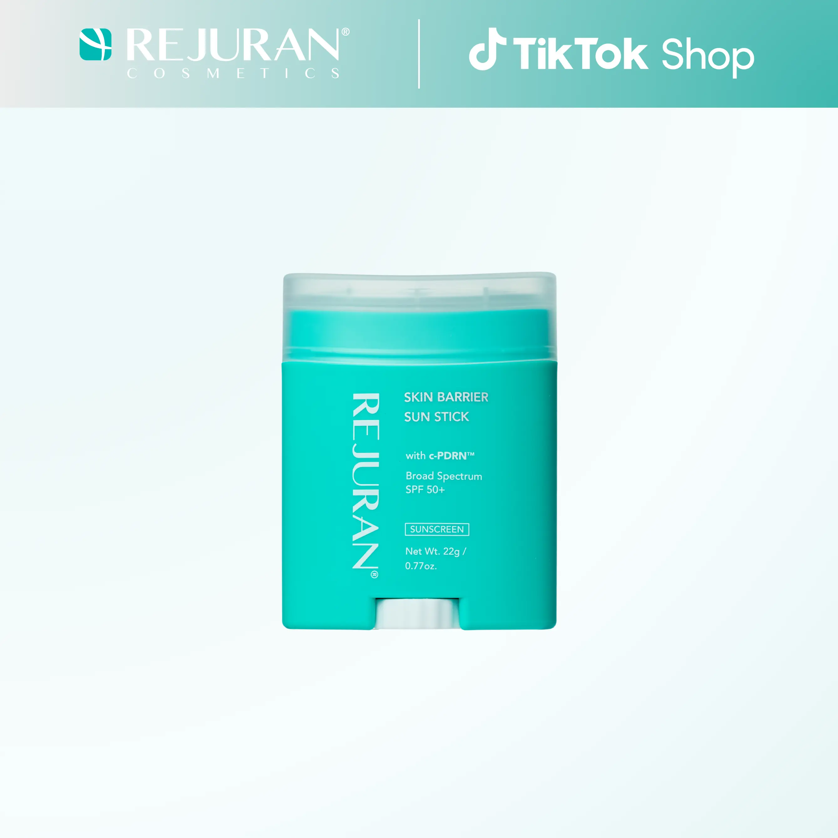REJURAN Skin Barrier Sun Stick SPF 50+, Broad Spectrum Korean Sunscreen Stick with c-PDRN, Invisible Non-Greasy Face SPF, No White Cast Glide-On Sun Protection for On-the-Go Use, 22 g