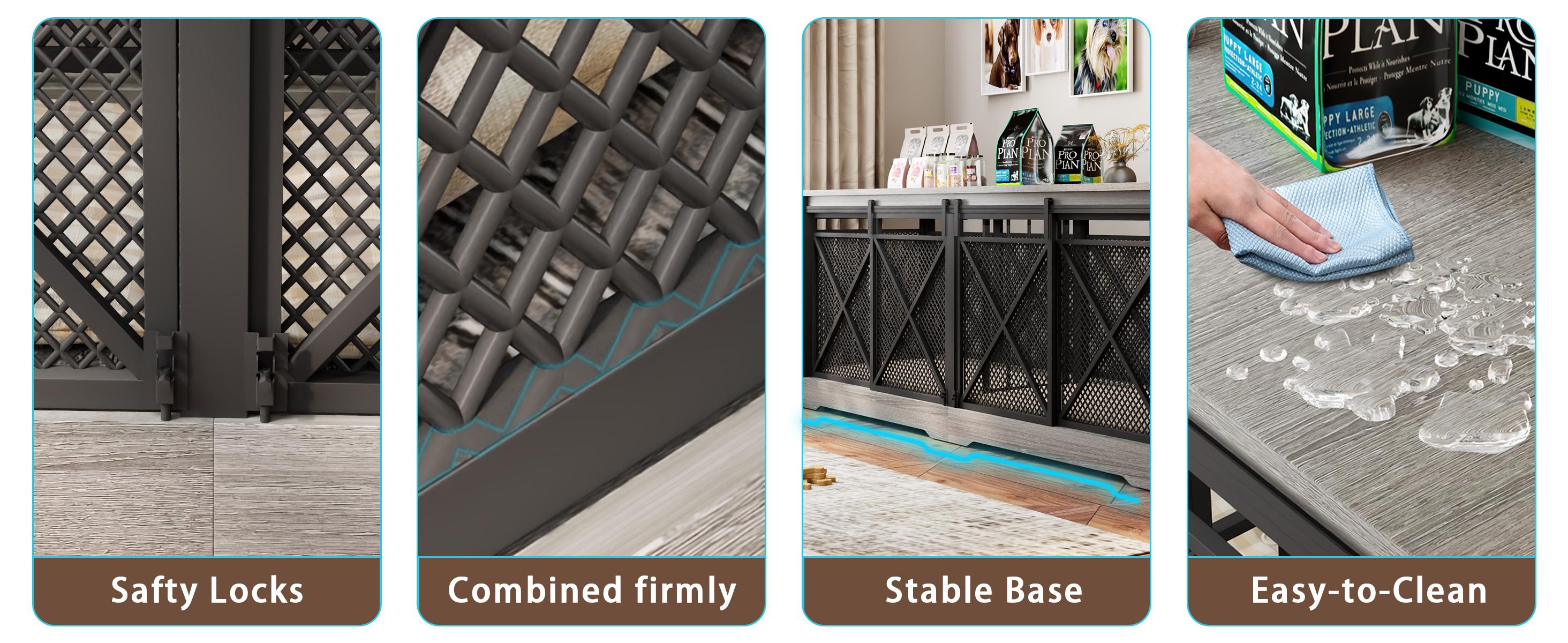 [LIVE] COZPAW Large Dog Crate Furniture | 48/52/71/78/86Inch  Wooden Kennel for Extra-Large Dogs | Heavy-Duty Indoor Wire Crate  dogcages dog kennel lockable wheel