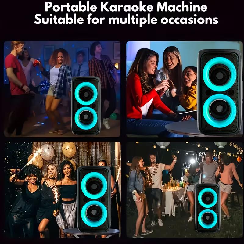 Portable Outdoor   High-Power Subwoofer RGB Atmospheric Lighting Effects Supports , USB, MIC, AUX, TWS Versatile for Indoor/Outdoor Settings Ideal for Camping, Gatherings, Family Parties,  Perfect Holiday Gift Audio Wireless Bluetooth Speaker