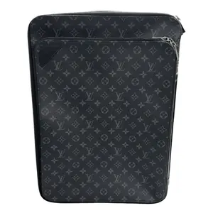 Pre-owned Louis Vuitton Coated Canvas Luggage Pegase 55 Monogram Eclipse L25122096