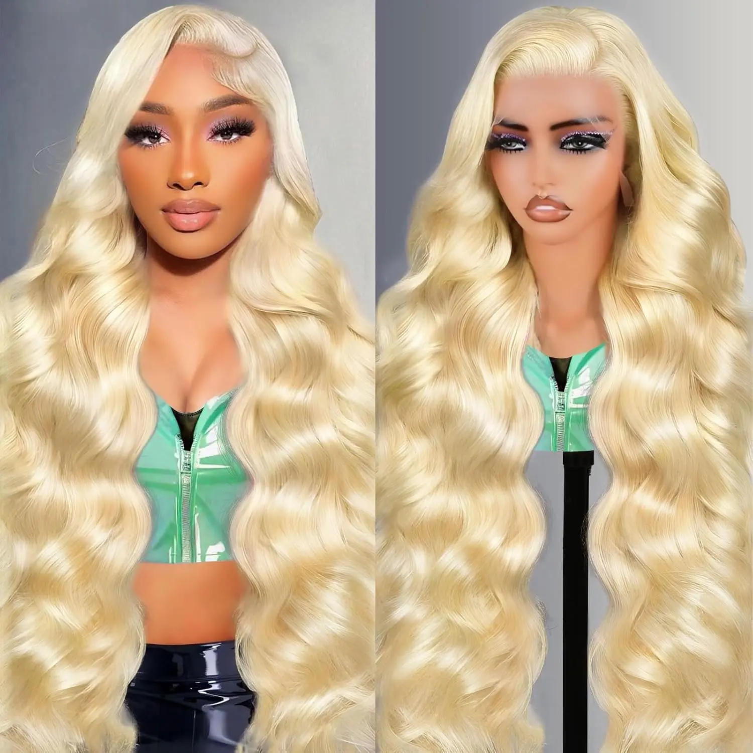 613 Blonde 13X6 Body Wave HD Transparent Lace Frontal Pre Plucked 180% Density Colored Human Hair Wigs Straight Lace Front wig For Women Can be Dyed & Restyle