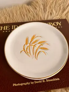 Golden Wheat Plate 22K Gold Rim