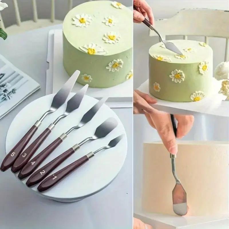 7 Pieces Painting Knife Set Spatula Palette Knife Stainless Steel Drawing Scraper Oil Painting Accessories with Wood Handle for Art Acrylic Draw Color Mixing Supplies