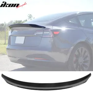 Rear Trunk Spoiler Lip for Tesla Model 3 2017-2023 J Style Gloss Black ABS