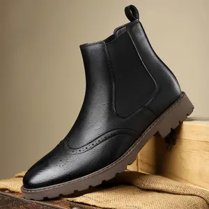 Men’s casual Chelsea boots featuring a breathable fabric lining, durable rubber outsole, classic round toe design, short shaft—suitable for everyday wear and leisure activities. Fashionable breathable loafers for walking, suitable for business and casual