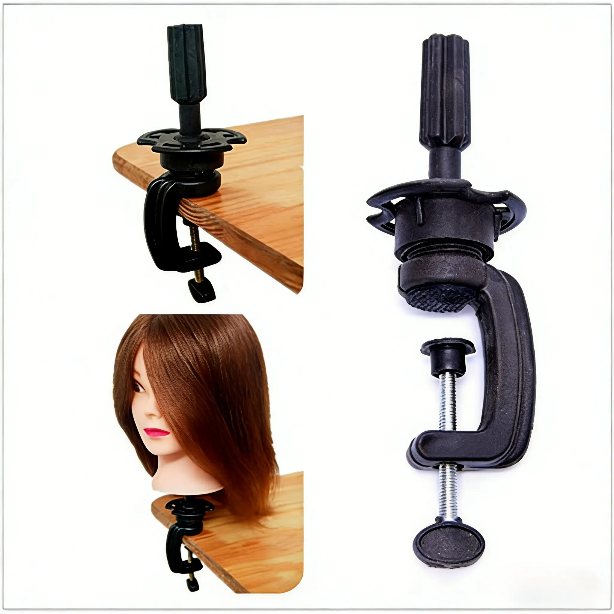 Hair Training Mannequin Head Stand; Real and Synthetic Hair Mannequin Head; Doll Head; Desktop Stand; Small Mannequin Head Stand