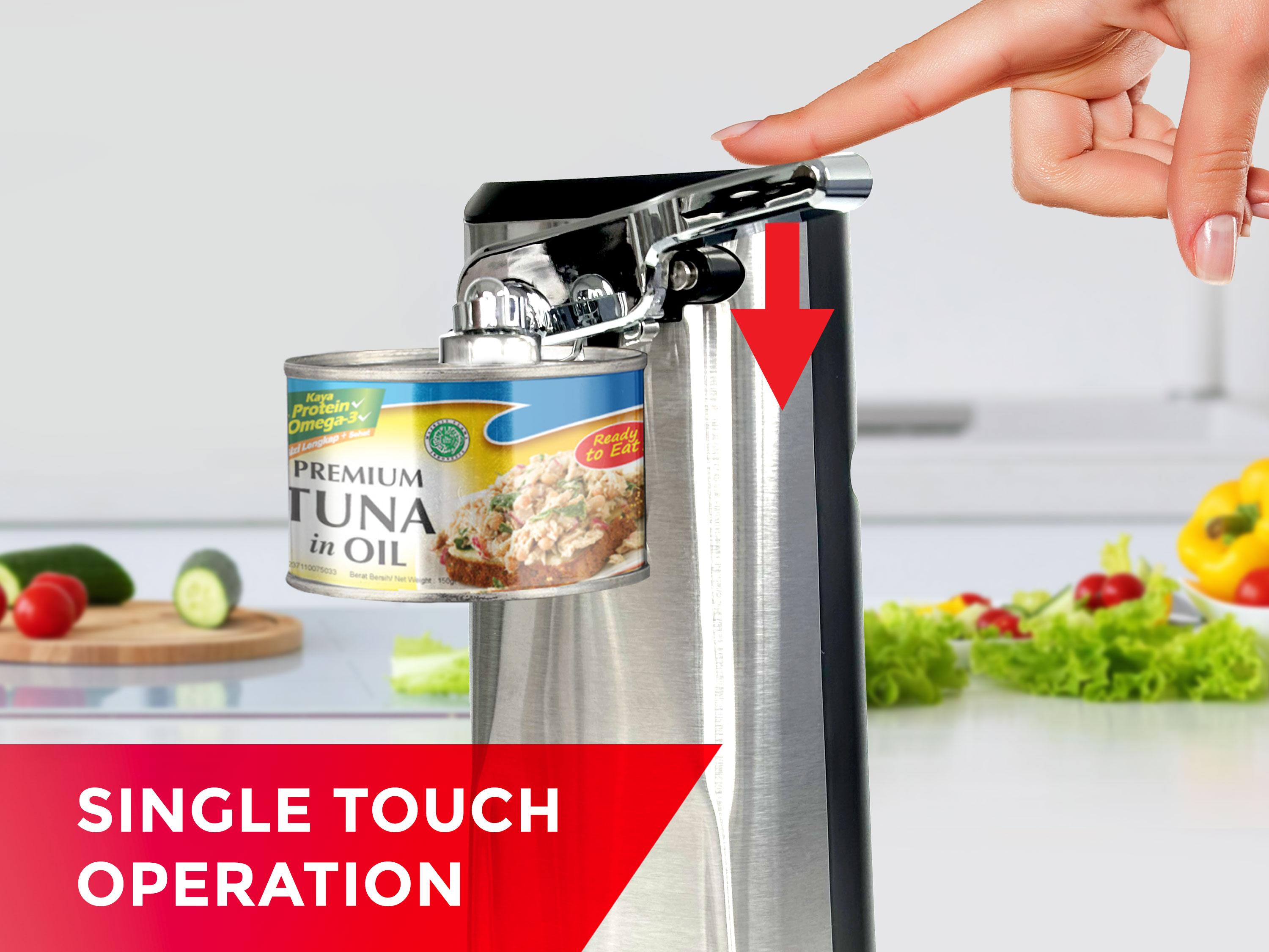 3-in-1 Electric Can Opener w/ Knife Sharpener and Bottle Opener, Stainless Steel & ABS, Kitchen Gadget