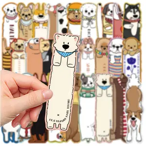 60pcs Cute Little Dog Themed Bookmarks with Colorful Cartoon Patterns Suitable for Books, Phone Cases, and Diaries