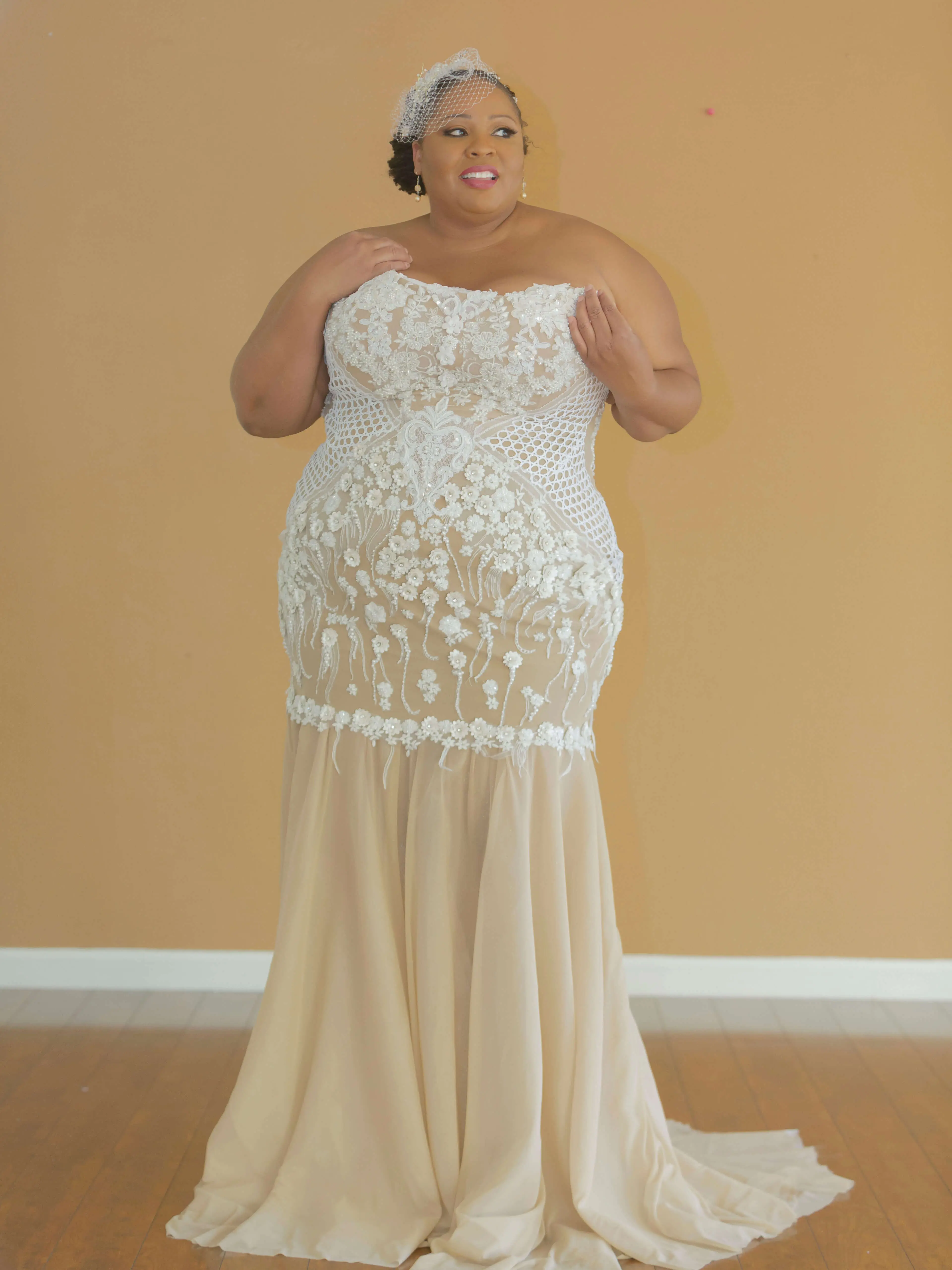 Ndiritzy Plus Size Couture Wedding Dress, With Built-in Corset. Elegant Wedding Dress With Sweetheart Neck