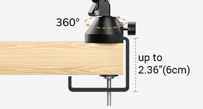 TONOR 10" Overhead Ring Light Kit, Boom Arm & Phone Holder, Adjustable Angle for Recording, Live Stream, Makeup & Nail Art