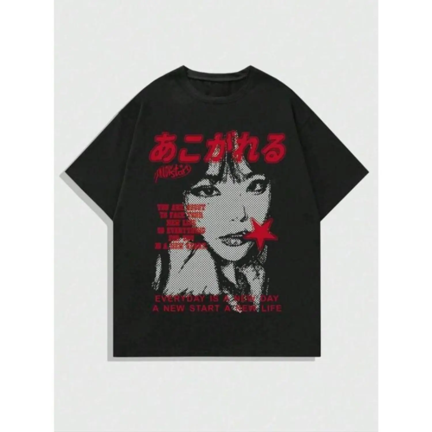 Men's Soft Cotton Streetwear T-Shirt with a Thick Crew Neck, Breathable Graphic Tee with Vivid Pattern for Outdoor and Office Wear, Shortsleeve, Fabric, Tshirt, Menswear, Simple