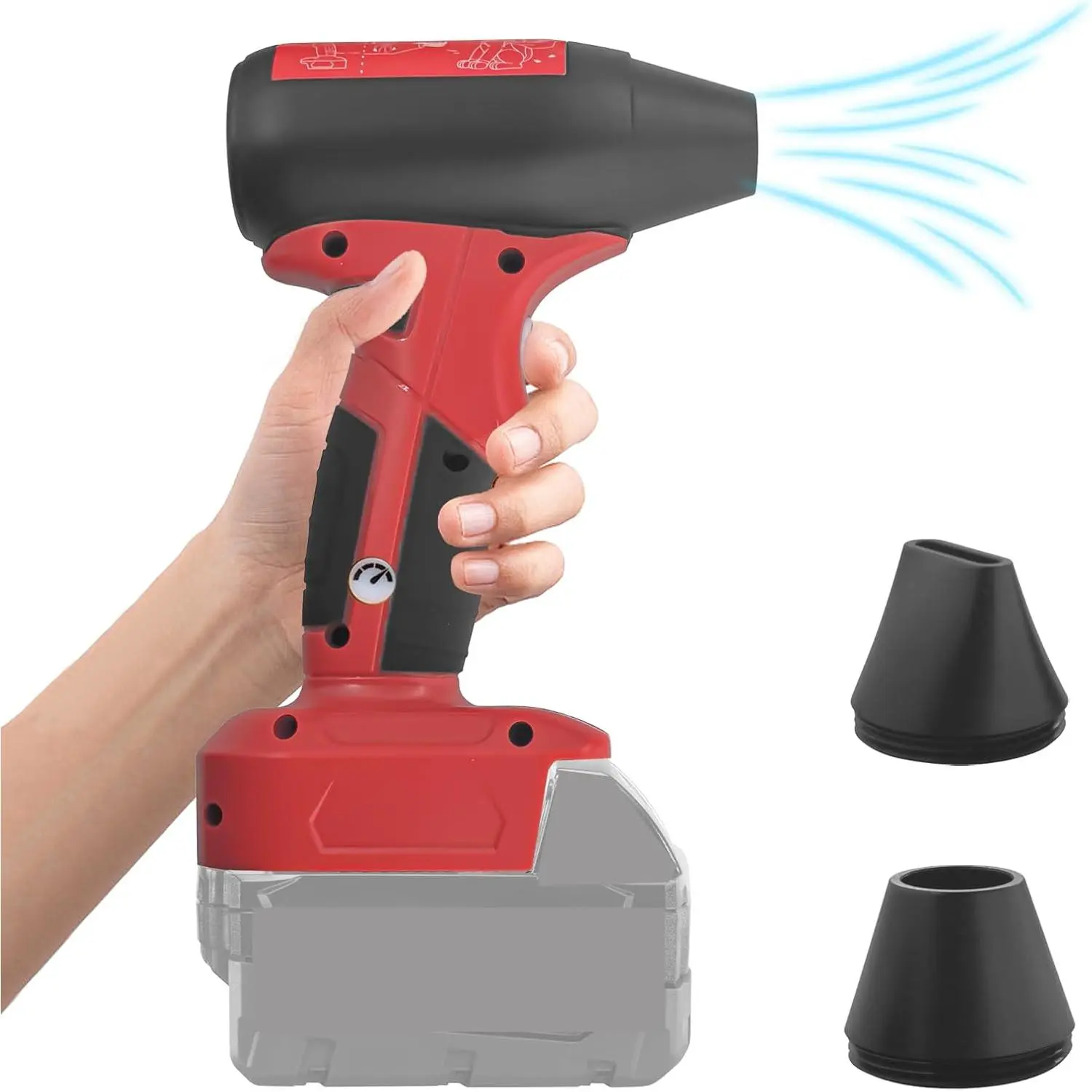 Portable 4-Speed Mini Jet Blower Turbo Fan for Milwaukee 18V M18 Battery, Wireless Handheld Cleaner for Keyboard, Car, Outdoors (No Battery), Adjustable Speed, Keyboard Cleaning, Compact, Outdoor, 4-Speed Turbo