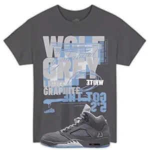 Wolf Grey 5 Shirt Grey to Match Jordan 5 Wolf Grey 6RB