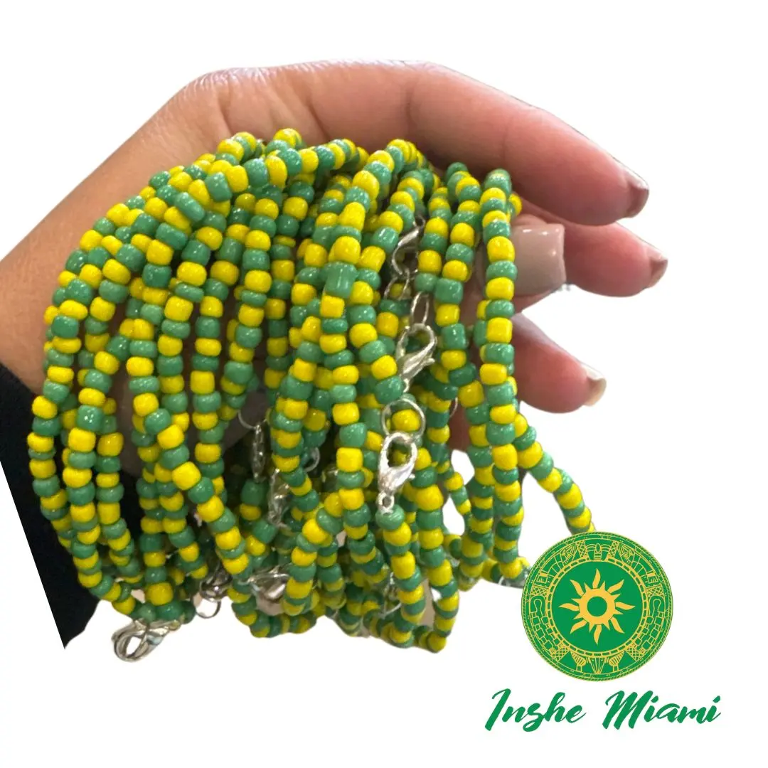 ORULA Hand Ilde – Traditional Green and Yellow Beaded Bracelet