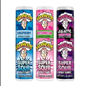 Warheads Super Sour Spray Candy, 0.68 Ounce Each (Pack of 3 Flavors) Cosmic Punch, Blue Raspberry, Watermelon