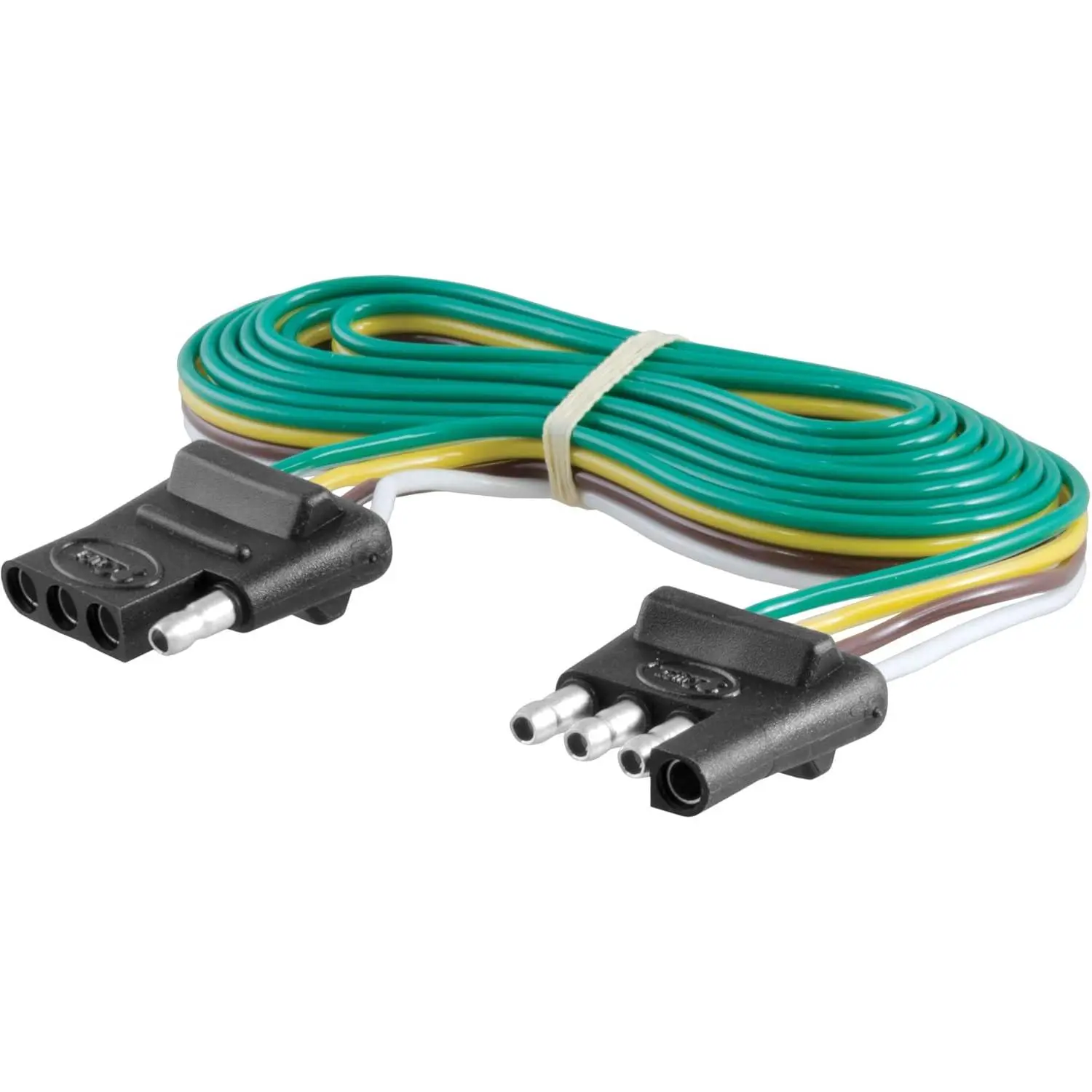 58050 Vehicle-Specific Standard 4-Way Flat Wiring Harness - Synthetic Rubber Construction, 72 In Plug-and-Play Wires, Dustproof Cover, Power Delivery for Turn Signals, Tail/Brake Lights, Towing Aids, All 2-Wire Cars, Custom Ailer Wiring Harnesses, Minimum