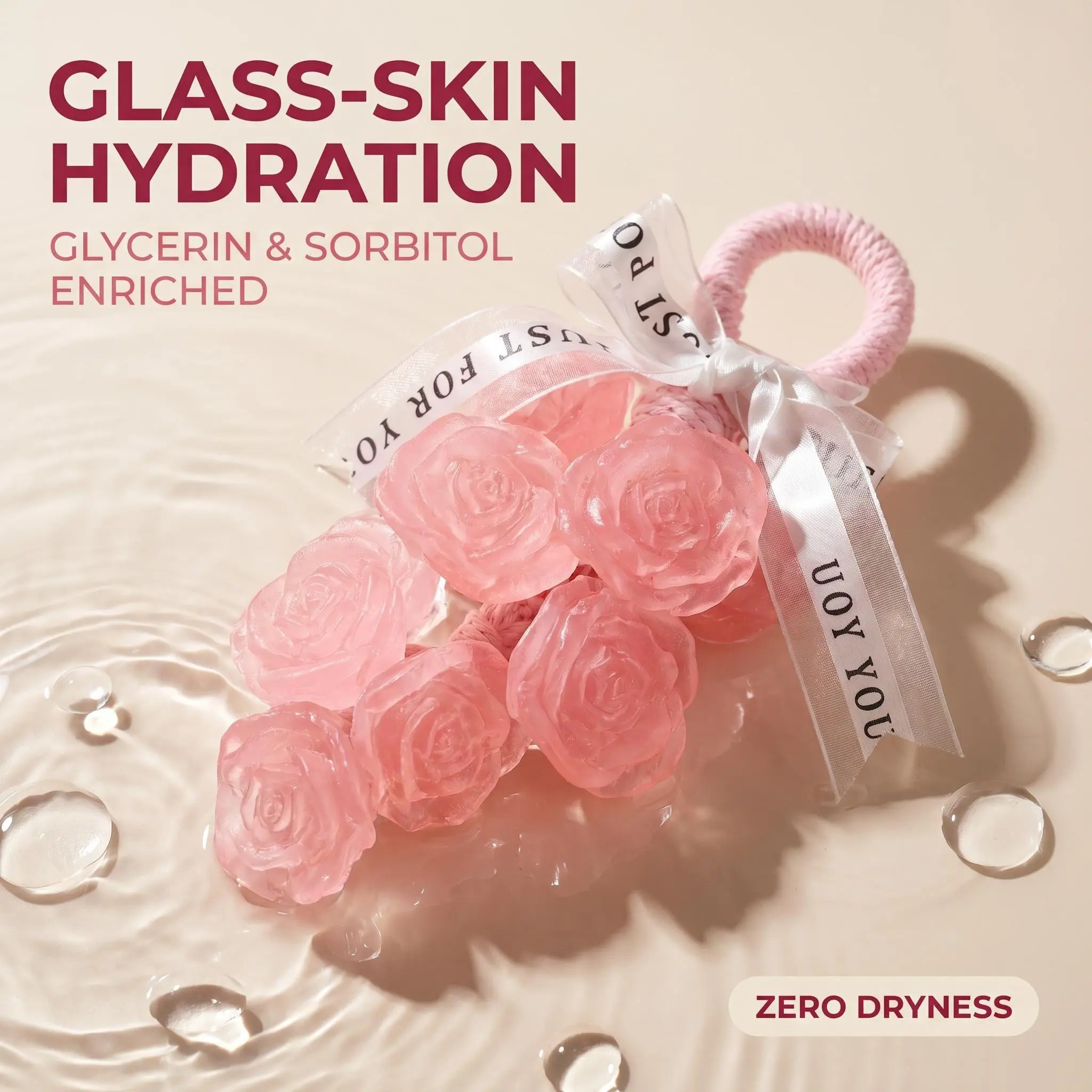 Premium Artisan Handmade Bar Soap - ASMR Cloud Lather Essential Oil Body Wash & Hydrating Spa Ritual Aesthetic Flower Hanging Decor & Translucent Floral Bath Gift