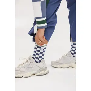 Charlie Crew Sock - Indigo/White Checkered