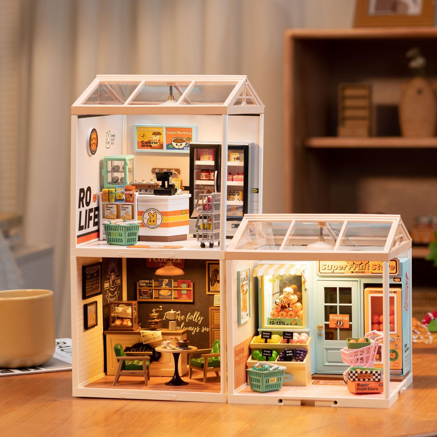 Rolife DIY Miniature House Kit with Furnitures Tiny Cafe Store Making Kit Creative Gifts for Teens Adults Home Decor Rolife DIY Miniature House Kit with Furnitures Tiny Cafe Store Making Kit Creative Gifts for Teens Adults Home Decor