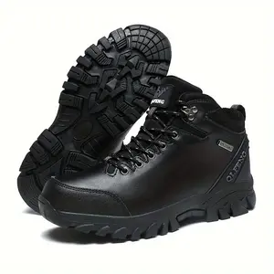 Women's Heavy-Duty Hiking Boots with Non-Slip Rubber Sole & Traction Tread - -Like Ankle, Round Toe & Low-Cut Design for Trekking, Camping, Mountain Trails - All-Terrain Outdoor Shoes (Black, Lace-Up)