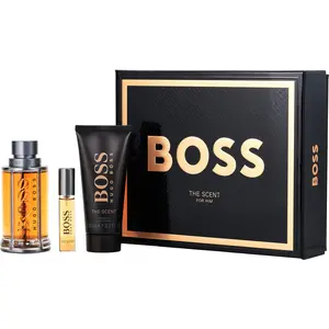 Boss The Scent Set-Edt Spray 3.3 Oz & Shower Gel 3.3 Oz & Edt Spray 0.33 Oz Mini For Men