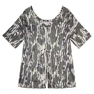 Opening Day Bottomland Romper - Fitted Short Sleeve Casual Romper for Women Above The Knee Hem Reversible V-neck or Crew Stretchy Athletic Fabric Perfect for Everyday Wear