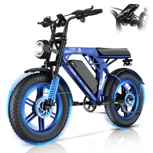 31MPH Max Speed 1000W Motor C200 Electric Bike 17Ah Battery 50Miles Range 20 Inch Off Road Tires 7 Speed Adjustable App Smart Control Hydraulic Disc Brake Suspension Lights Official Warranty
