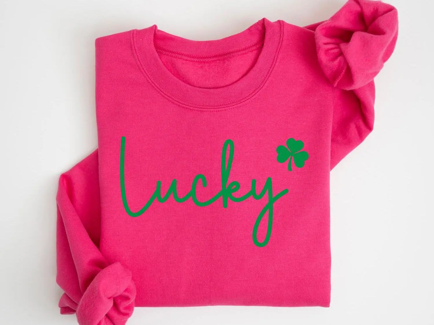 Womens Lucky Sweatshirt, St Patricks Day Hoodie, Shamrocks Sweater, Happy Go Lucky, Irish Shirt, Four Leaf Clover