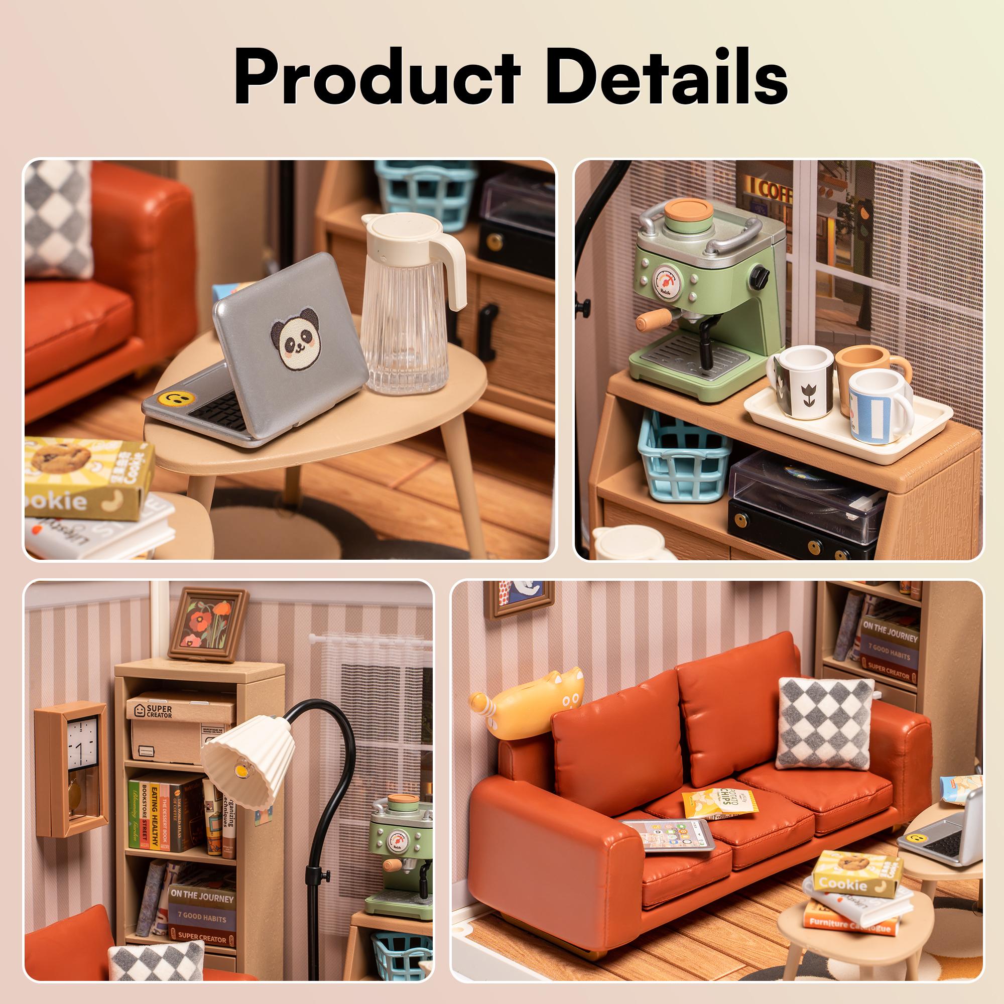 Rolife Cozy Living Lounge DIY Plastic Miniature House DW007