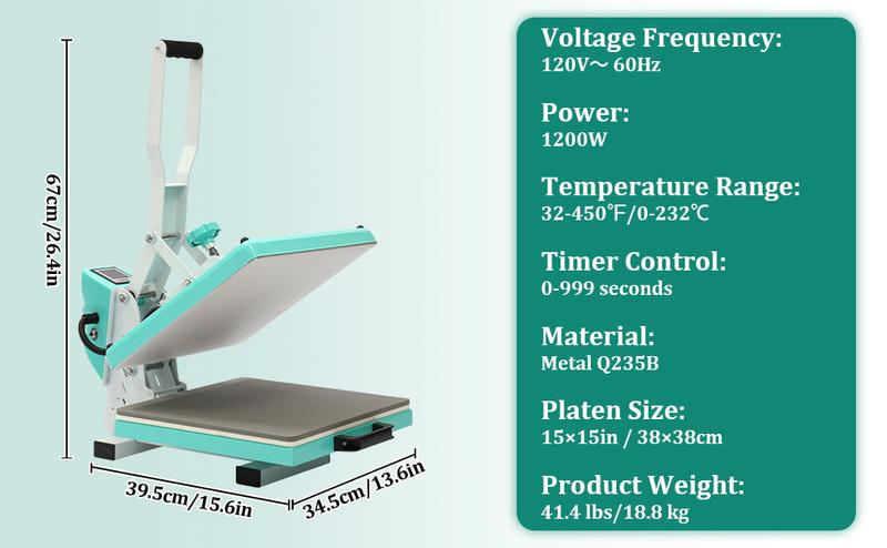 【GARVEE】Heat Press Machines in Multiple Sizes (16x24, 16x20, 15x15 Inch) with Digital Sublimation Technology, Fast Heating, Large Panels for T-Shirts, Mugs, Hats, Plates, Caps, Canvas Bags, Pillows, and Placemats