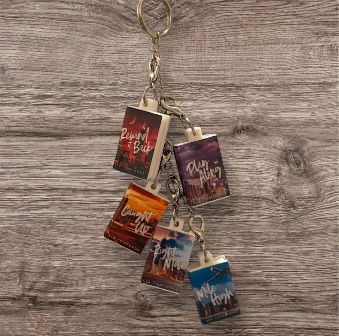 Personalized Mini Book Charm Chain: Gold, Silver, or Gun Metal Black Bookish Accessory | 5 books per chain | Choose Books from List