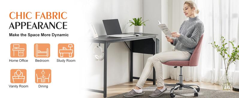 FurnishFlex Cute Desk Chair Armless Modern Fabric Home Office Desk Chairs with Wheels FurnishFlex Cute Desk Chair Armless Modern Fabric Home Office Desk Chairs with Wheels