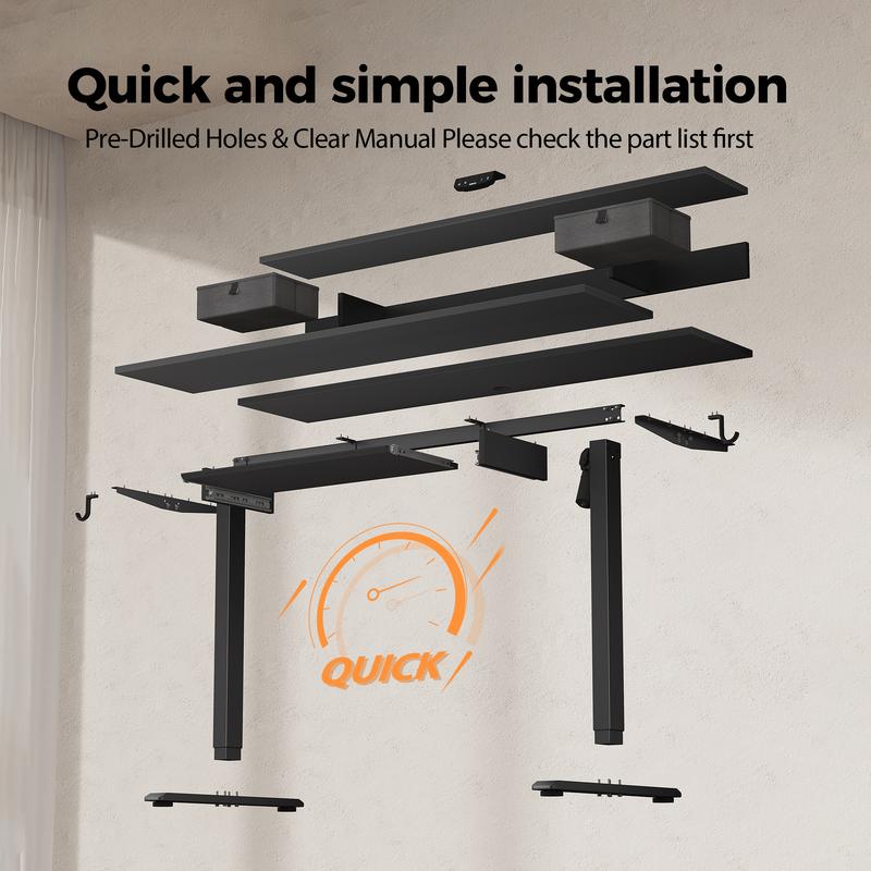 Agilestic Electric Standing Desk with 2 Drawers & Keyboard Tray, Adjustable Home Office Desk Ergonomic Sit to Stand Computer Desk with Hooks for Gaming & Work,Black/ Rustic Brown/White/oak