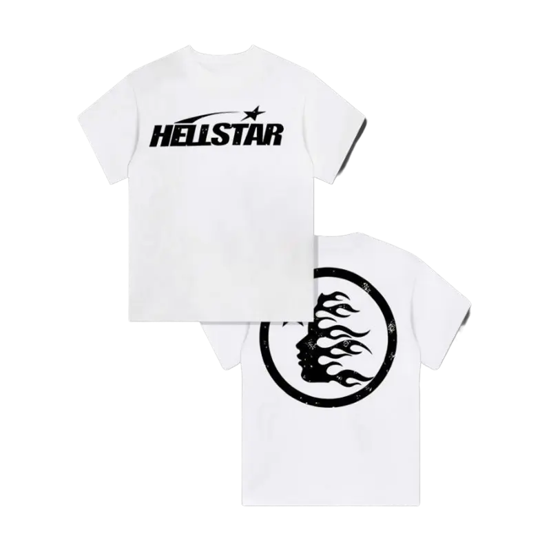 100% cotton double-sided printed Hell Star pattern T-shirt, high-quality printed T-shirt, men's round neck short-sleeved top, casual T-shirt spring and summer clothing shirts Men's good  graphic  tees