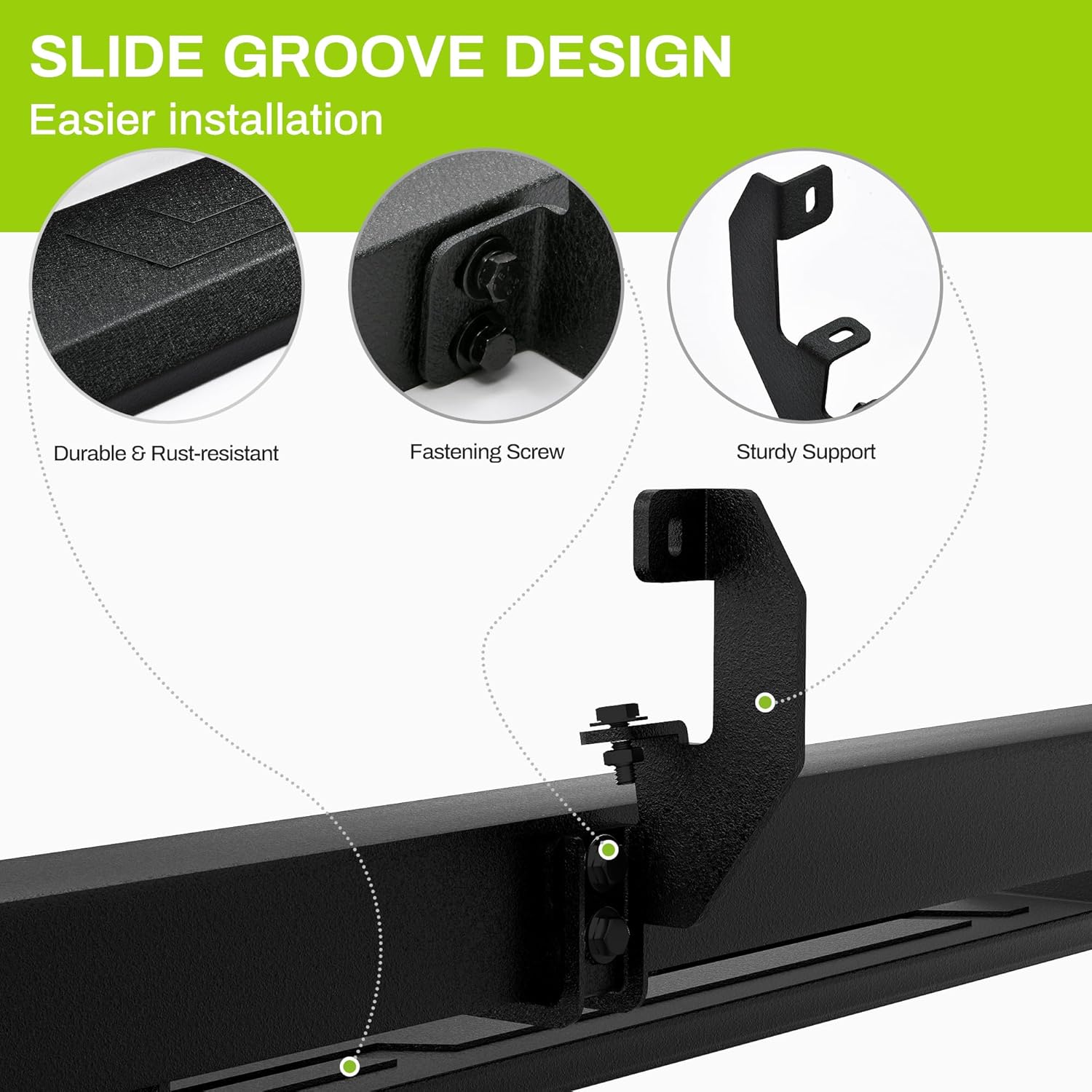 YITAMOTOR Running Boards Compatible with 2019-2025 Chevy Silverado/GMC Sierra 1500, 2020-2025 Silverado/Sierra 2500HD 3500HD Double/Extended Cab, Black Powder Coated Side Steps, Off-Road Drop Nerf Bar